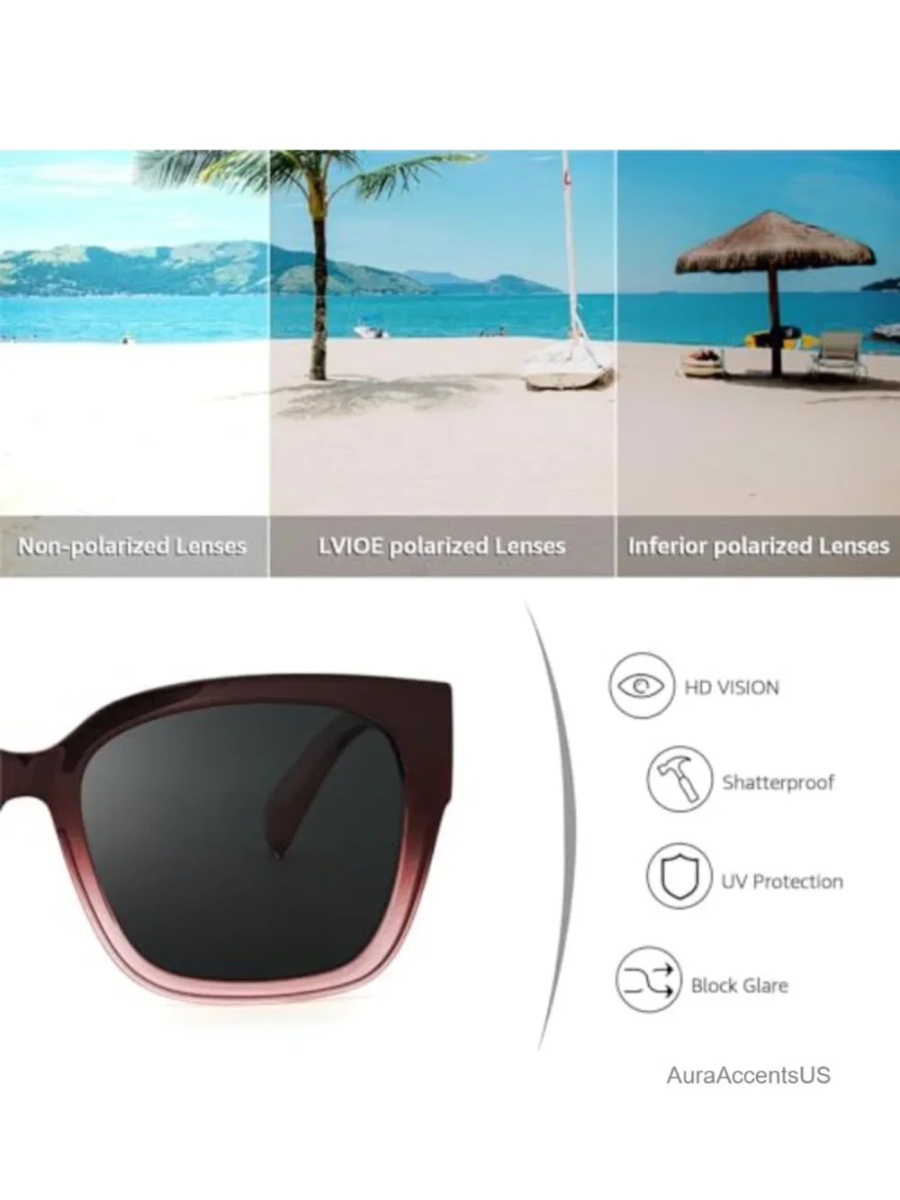 Polarized Fit Over Sunglasses Square Oversized Full Frame UV400